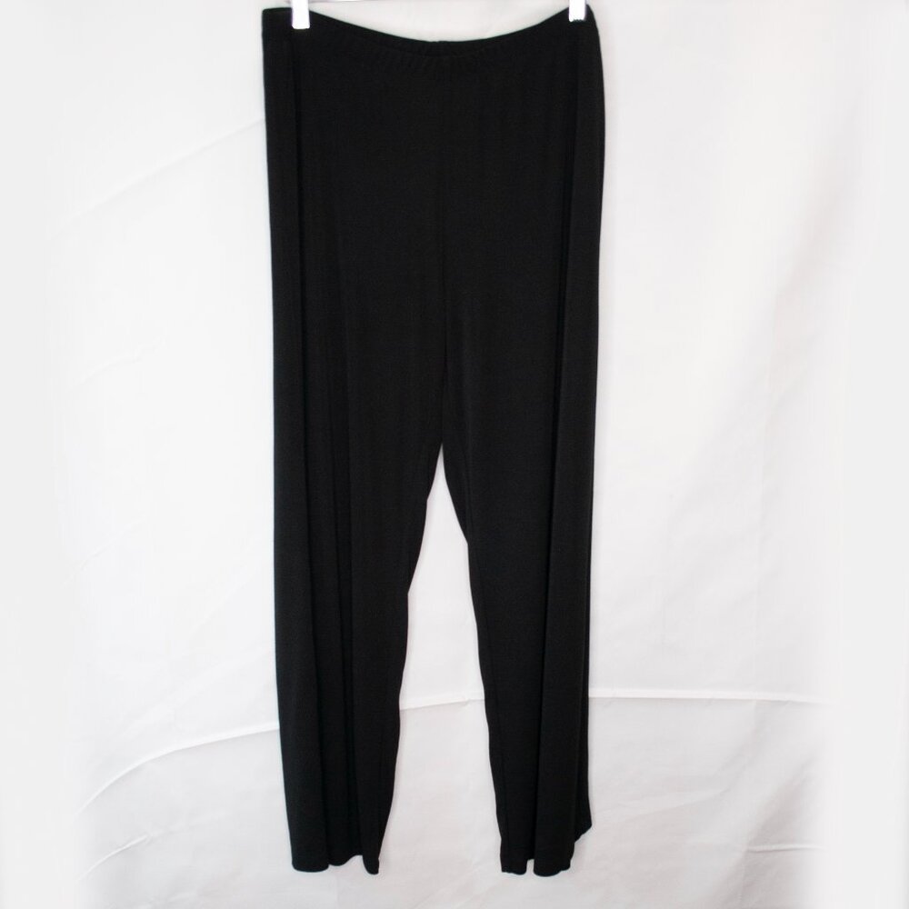 INC International Concepts Pull On Pants Womens 0X Black Plus Stretch Work K08